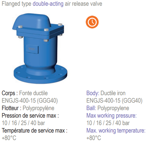 Flanged type double-acting air release valve