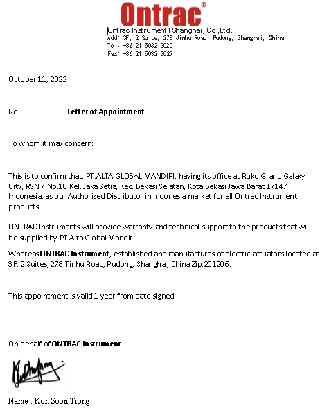Ontrac Letter Appointment