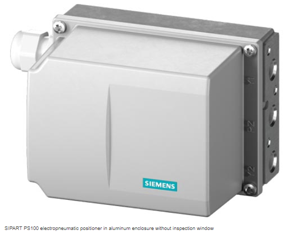 SIPART PS100 electropneumatic positioner in aluminum enclosure without inspection window