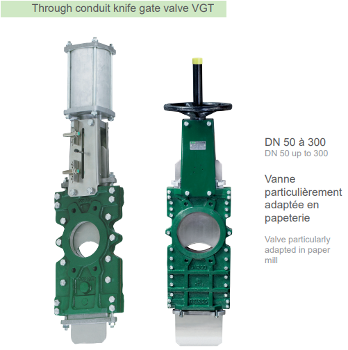 Through conduit knife gate valve VGT